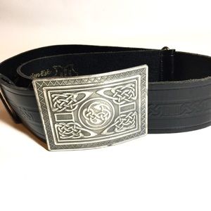 NWOT Leather Belt with Large Silver Buckle